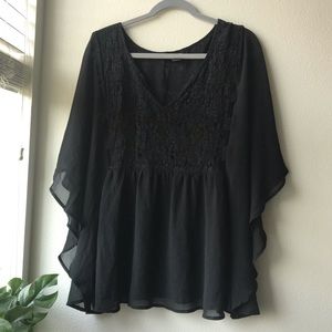 Plus Size Lace Flow Top
